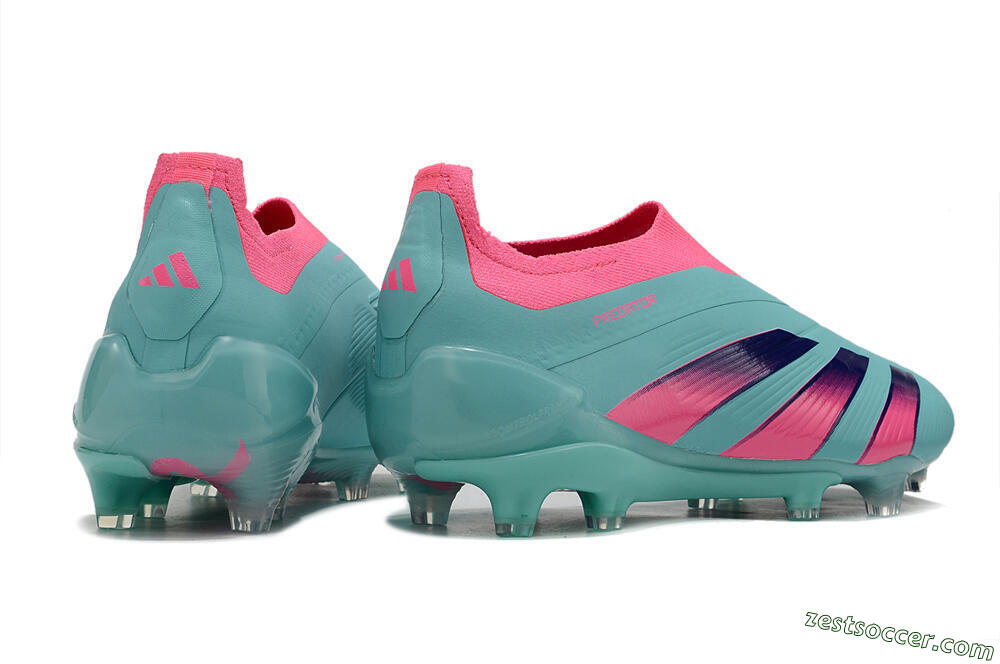 Adidas Predator+ 24 Elite Laceless FG Low-Tops Soccer Cleats - Jade/Pink/Purple 6