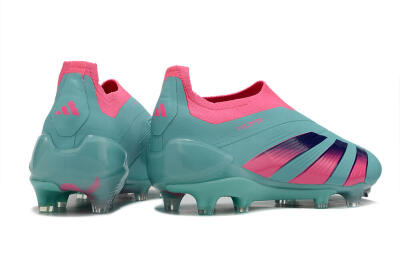 Adidas Predator+ 24 Elite Laceless FG Low-Tops Soccer Cleats - Jade/Pink/Purple