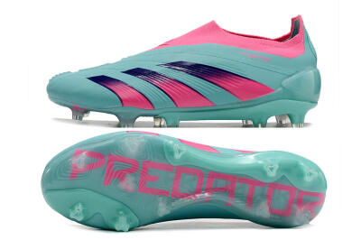 Adidas Predator+ 24 Elite Laceless FG Low-Tops Soccer Cleats - Jade/Pink/Purple