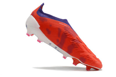 Adidas Predator+ 24 Elite Laceless FG Low-Tops Soccer Cleats - Red/White/Purple