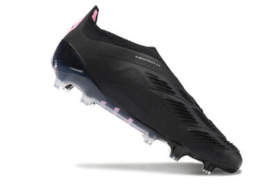 Adidas Predator+ 24 Elite Laceless FG Low-Tops Soccer Cleats - Black/Pink
