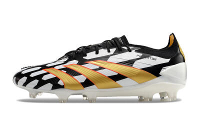 Adidas Predator 24 Elite FG Low-Tops Soccer Cleats - White/Black/Gold