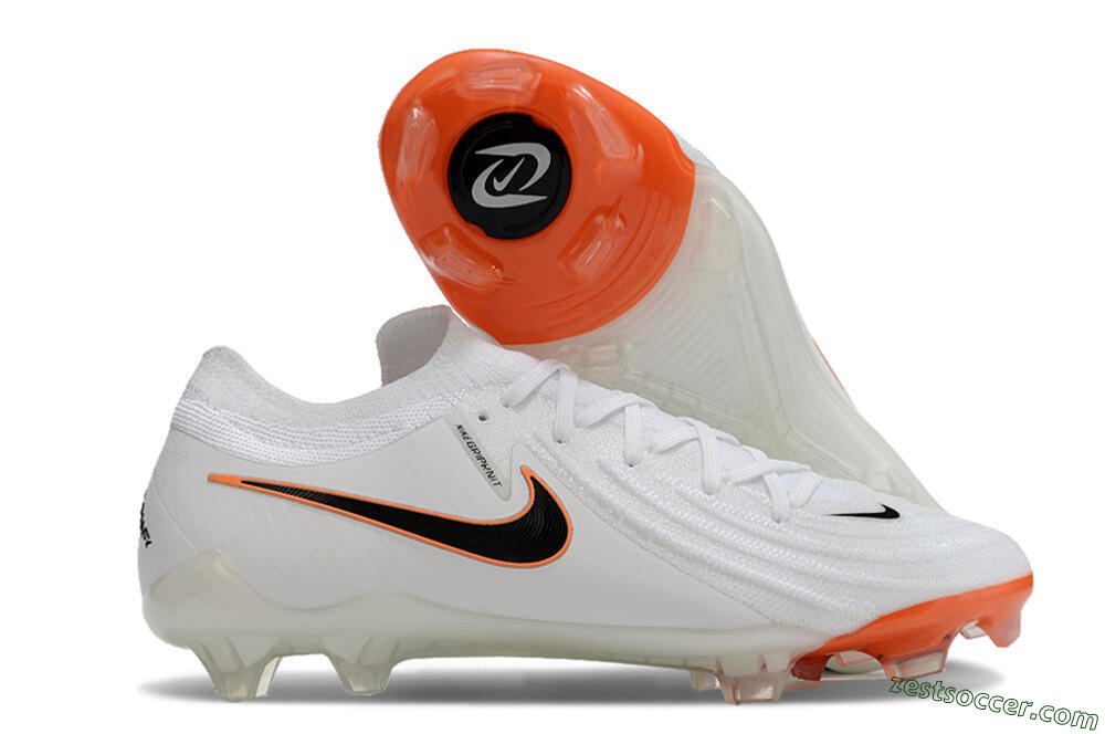 Nike Phantom Luna Elite NU FG Low-Tops Soccer Cleats - White/Black/Orange 0