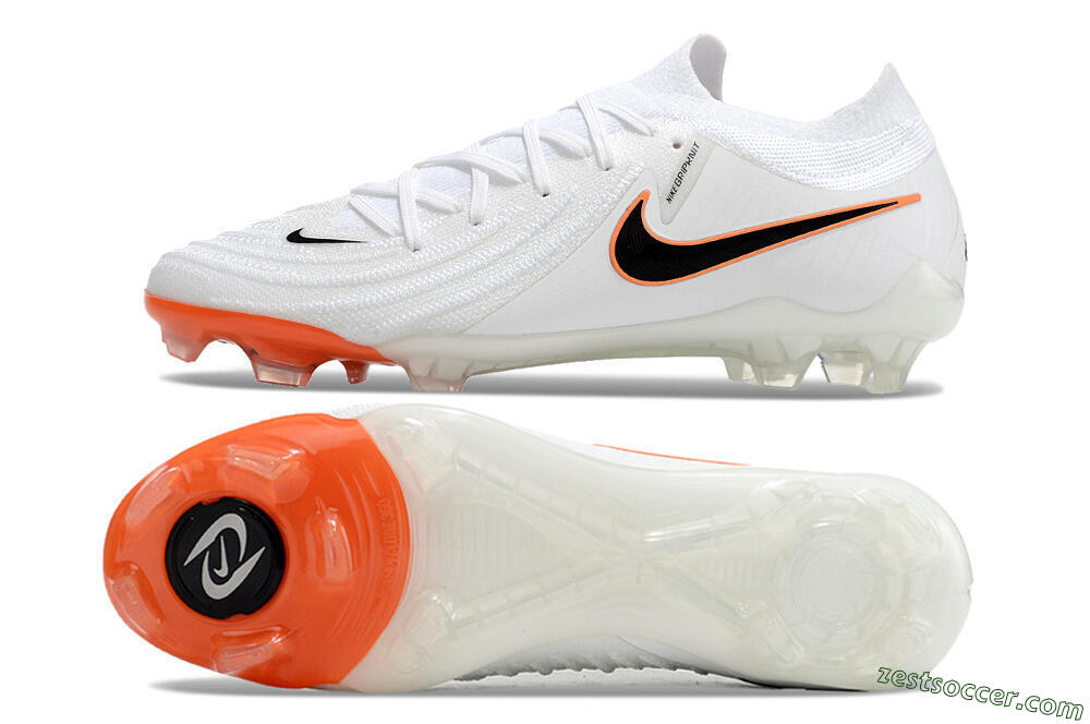 Nike Phantom Luna Elite NU FG Low-Tops Soccer Cleats - White/Black/Orange 1