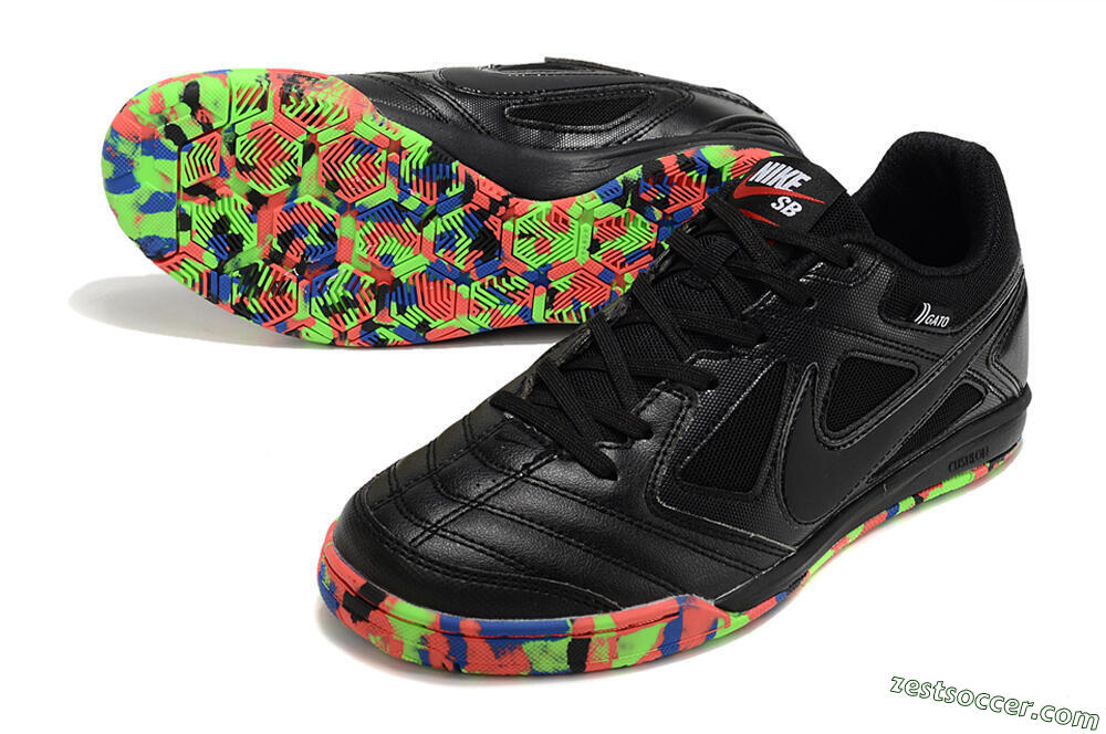 Supre x Nike SB Gato IC Low-Tops Soccer Shoes - Black/Red/Blue 3