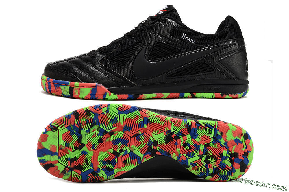 Supre x Nike SB Gato IC Low-Tops Soccer Shoes - Black/Red/Blue 1