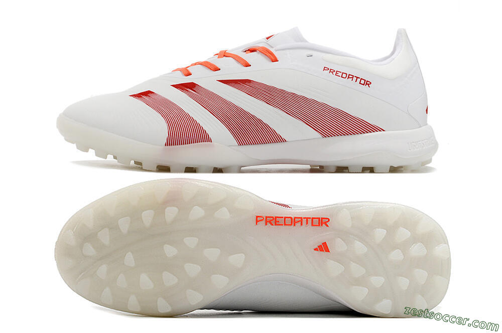 Adidas Predator 24 Elite TF Low-Tops Soccer Shoes - White/Red 1