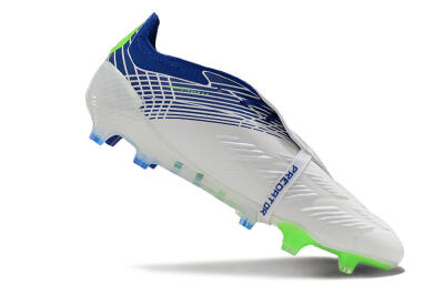 Adidas Predator Elite Foldover Tongue FG Low-Tops Soccer Cleats - White/Blue/Green