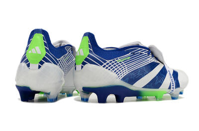 Adidas Predator Elite Foldover Tongue FG Low-Tops Soccer Cleats - White/Blue/Green