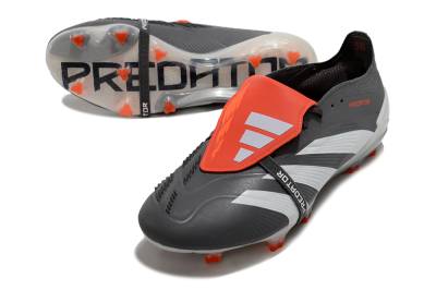 Adidas Predator Elite Foldover Tongue FG Low-Tops Soccer Cleats - Grey/Red/White