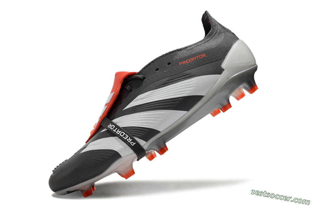 Adidas Predator Elite Foldover Tongue FG Low-Tops Soccer Cleats - Grey/Red/White 5