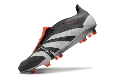 Adidas Predator Elite Foldover Tongue FG Low-Tops Soccer Cleats - Grey/Red/White