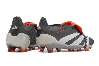 Adidas Predator Elite Foldover Tongue FG Low-Tops Soccer Cleats - Grey/Red/White