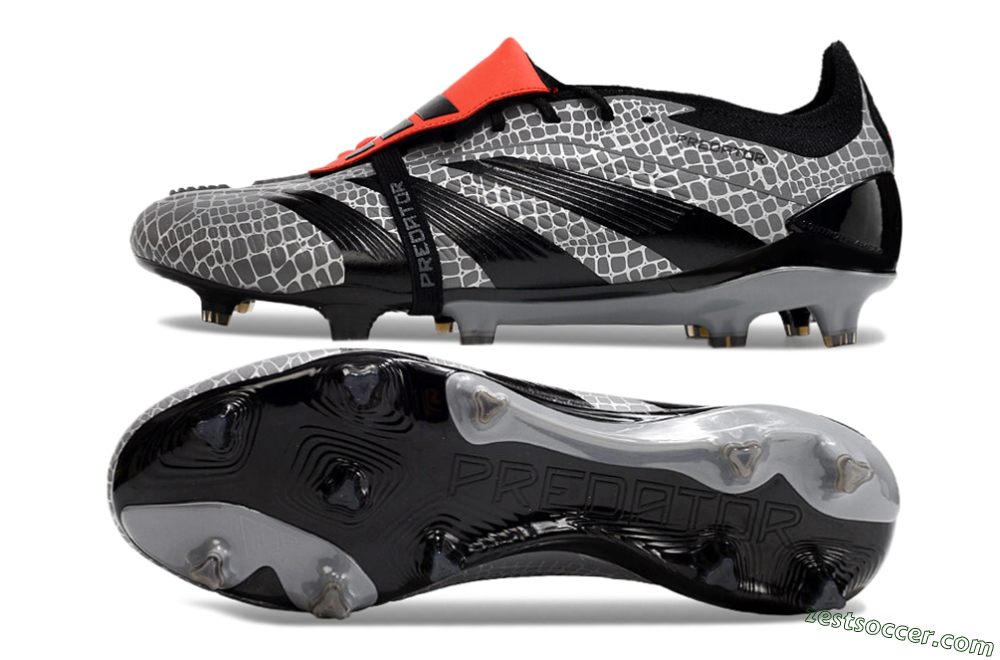 Adidas Predator Elite Foldover Tongue FG Low-Tops Soccer Cleats - Silver/Black/Red 1
