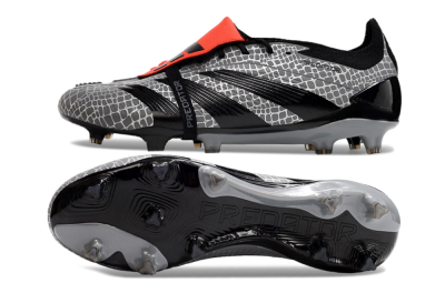 Adidas Predator Elite Foldover Tongue FG Low-Tops Soccer Cleats - Silver/Black/Red