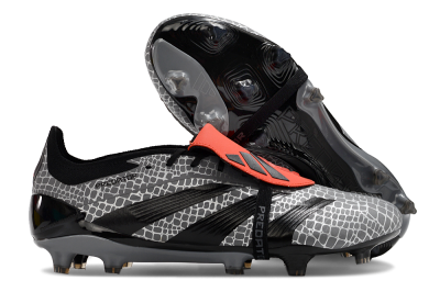 Adidas Predator Elite Foldover Tongue FG Low-Tops Soccer Cleats - Silver/Black/Red