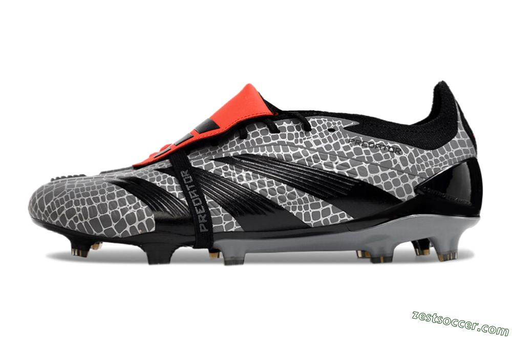Adidas Predator Elite Foldover Tongue FG Low-Tops Soccer Cleats - Silver/Black/Red 2