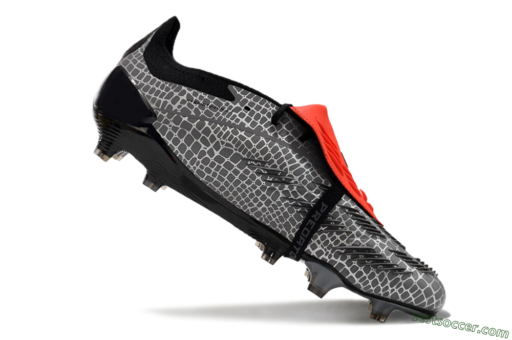 Adidas Predator Elite Foldover Tongue FG Low-Tops Soccer Cleats - Silver/Black/Red 4
