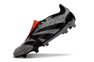Adidas Predator Elite Foldover Tongue FG Low-Tops Soccer Cleats - Silver/Black/Red