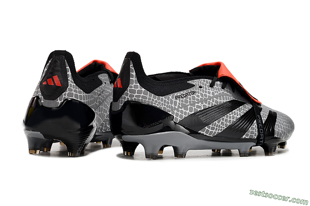 Adidas Predator Elite Foldover Tongue FG Low-Tops Soccer Cleats - Silver/Black/Red 6