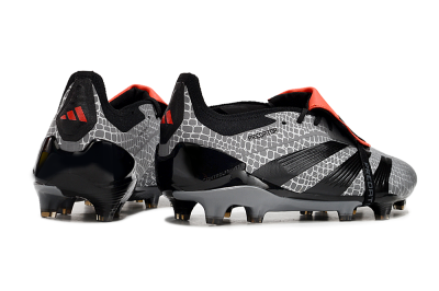 Adidas Predator Elite Foldover Tongue FG Low-Tops Soccer Cleats - Silver/Black/Red