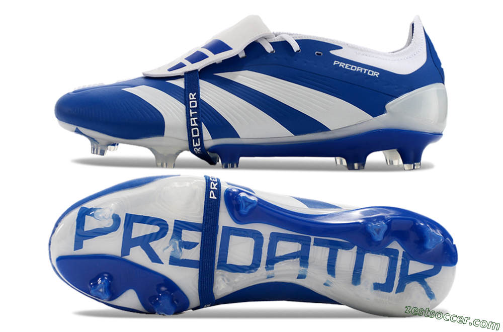 Adidas Predator Elite Foldover Tongue FG Low-Tops Soccer Cleats - Blue/white/Beige 1