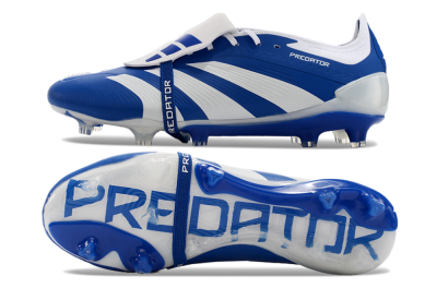 Adidas Predator Elite Foldover Tongue FG Low-Tops Soccer Cleats - Blue/white/Beige