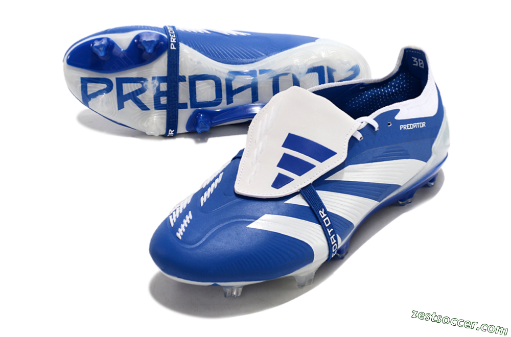 Adidas Predator Elite Foldover Tongue FG Low-Tops Soccer Cleats - Blue/white/Beige 3