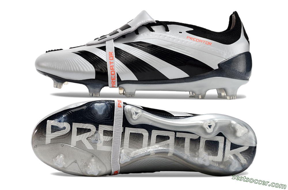Adidas Predator Elite Foldover Tongue FG Low-Tops Soccer Cleats - Silver/Black/Red 1