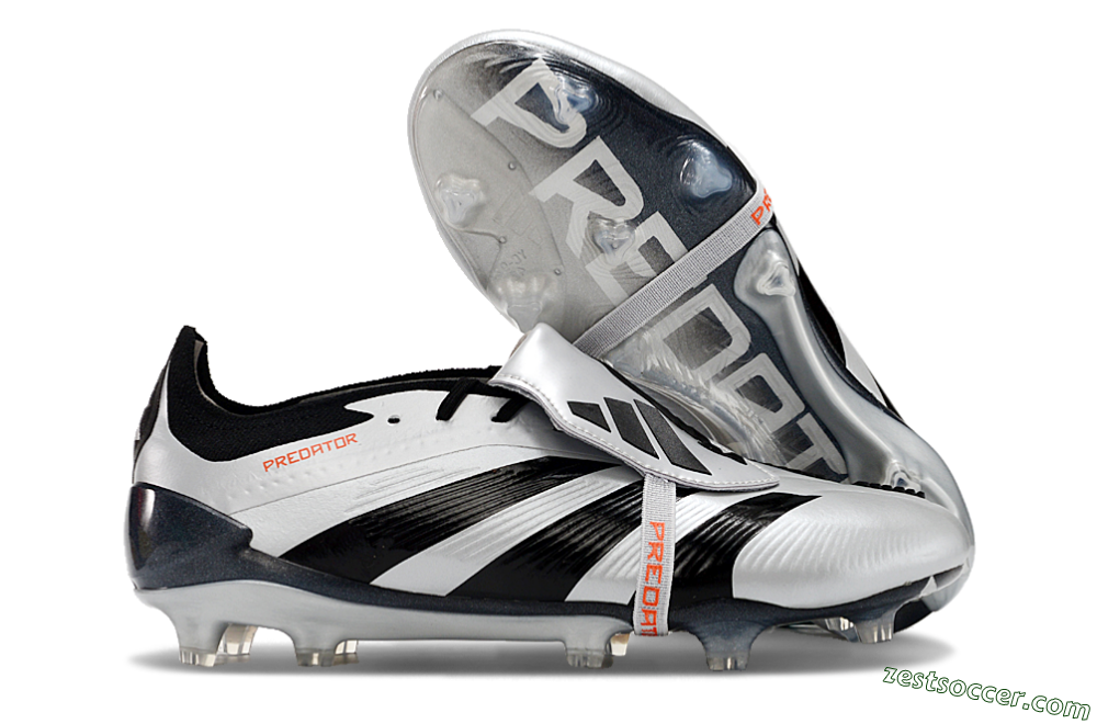 Adidas Predator Elite Foldover Tongue FG Low-Tops Soccer Cleats - Silver/Black/Red 0
