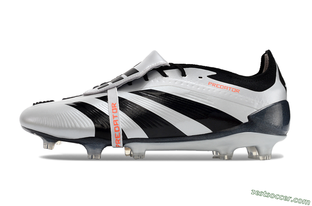 Adidas Predator Elite Foldover Tongue FG Low-Tops Soccer Cleats - Silver/Black/Red 2