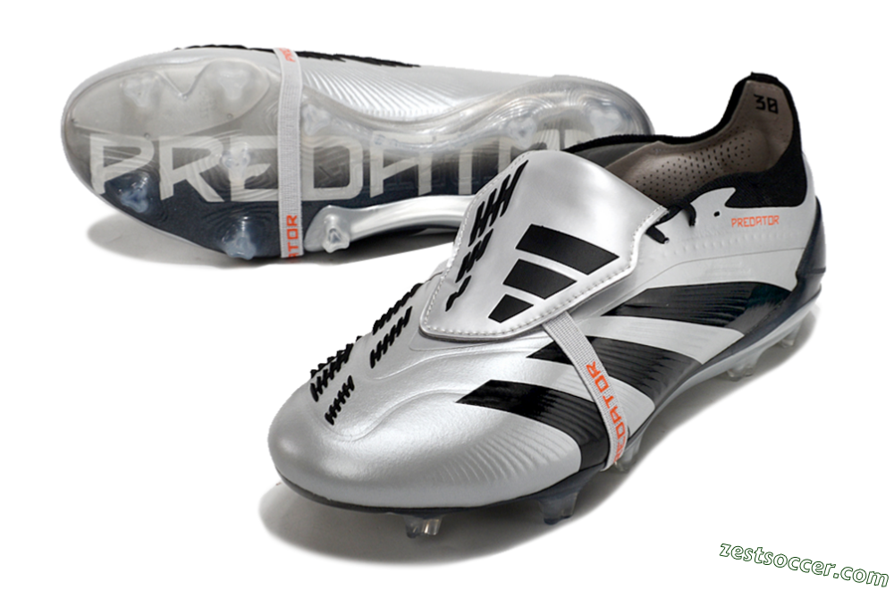 Adidas Predator Elite Foldover Tongue FG Low-Tops Soccer Cleats - Silver/Black/Red 3