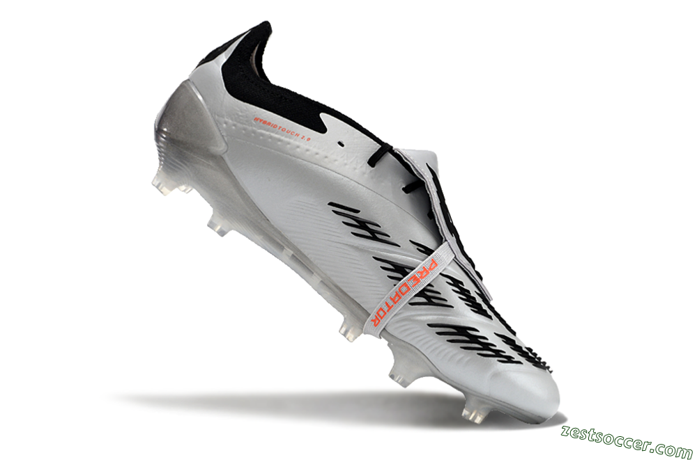 Adidas Predator Elite Foldover Tongue FG Low-Tops Soccer Cleats - Silver/Black/Red 4