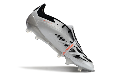 Adidas Predator Elite Foldover Tongue FG Low-Tops Soccer Cleats - Silver/Black/Red