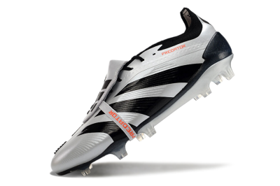 Adidas Predator Elite Foldover Tongue FG Low-Tops Soccer Cleats - Silver/Black/Red