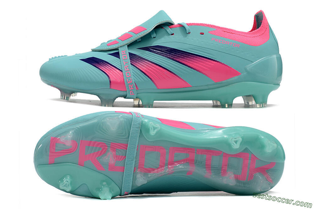 Adidas Predator Elite Foldover Tongue FG Low-Tops Soccer Cleats - Jade/Red/Pink 1