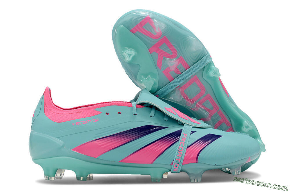 Adidas Predator Elite Foldover Tongue FG Low-Tops Soccer Cleats - Jade/Red/Pink 0