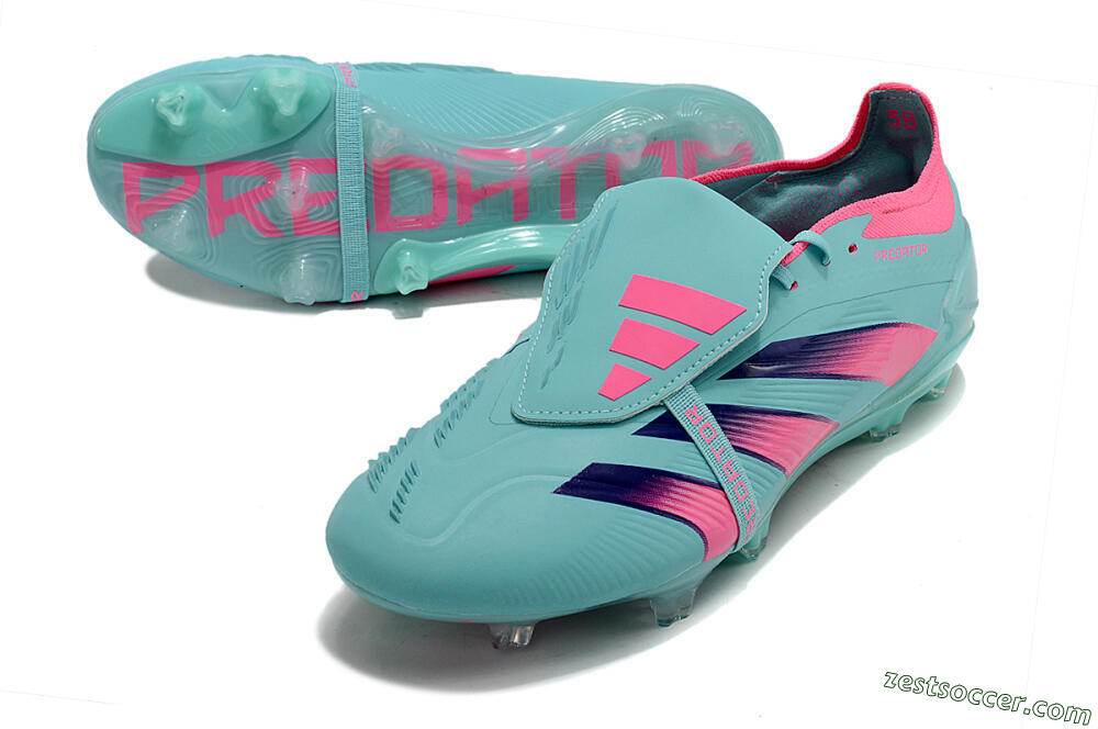Adidas Predator Elite Foldover Tongue FG Low-Tops Soccer Cleats - Jade/Red/Pink 3
