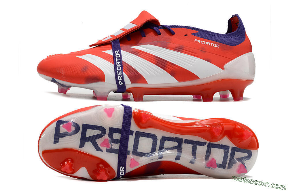 Adidas Predator Elite Foldover Tongue FG Low-Tops Soccer Cleats - Red/White/Black 1