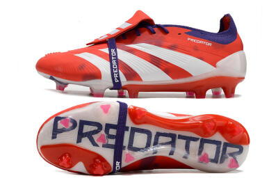 Adidas Predator Elite Foldover Tongue FG Low-Tops Soccer Cleats - Red/White/Black