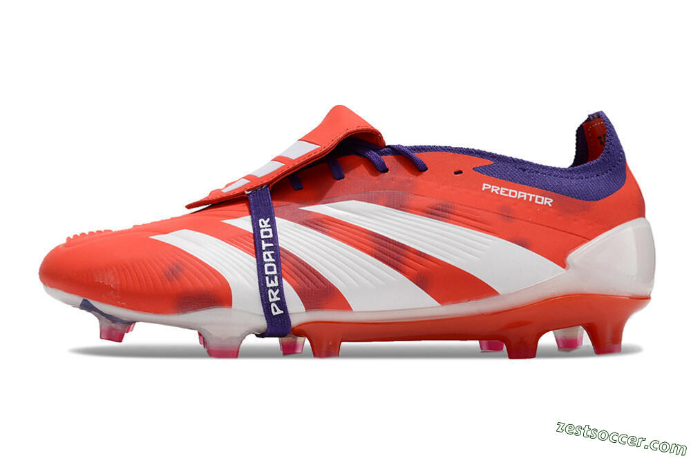 Adidas Predator Elite Foldover Tongue FG Low-Tops Soccer Cleats - Red/White/Black 2
