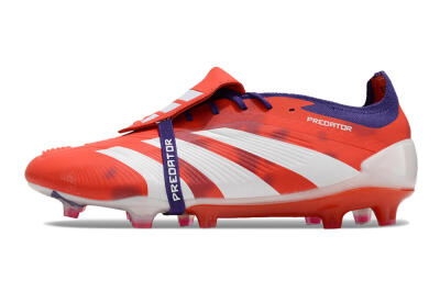Adidas Predator Elite Foldover Tongue FG Low-Tops Soccer Cleats - Red/White/Black
