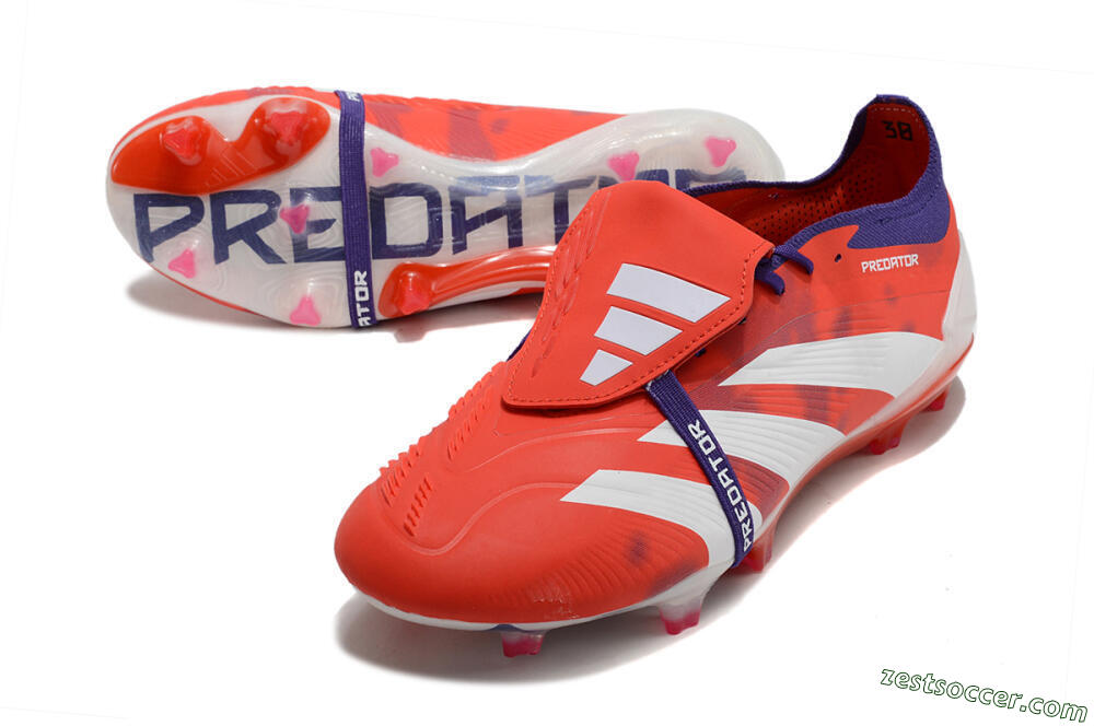 Adidas Predator Elite Foldover Tongue FG Low-Tops Soccer Cleats - Red/White/Black 3