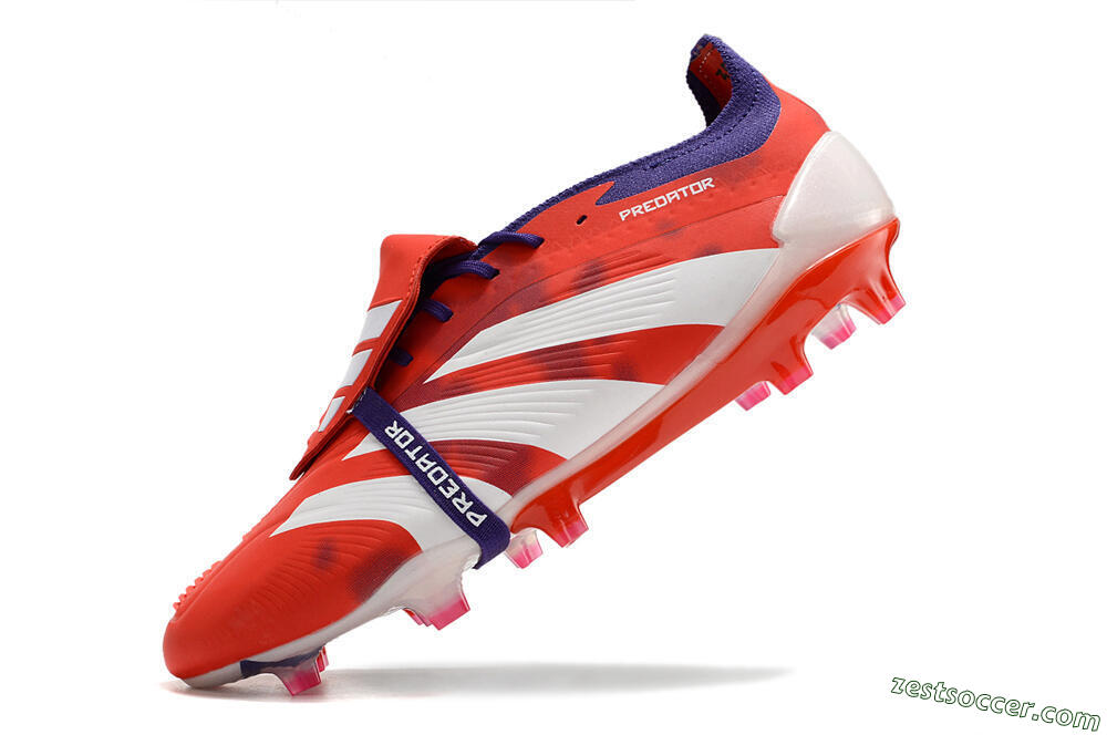 Adidas Predator Elite Foldover Tongue FG Low-Tops Soccer Cleats - Red/White/Black 5