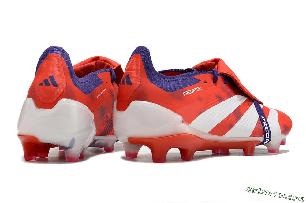 Adidas Predator Elite Foldover Tongue FG Low-Tops Soccer Cleats - Red/White/Black 6