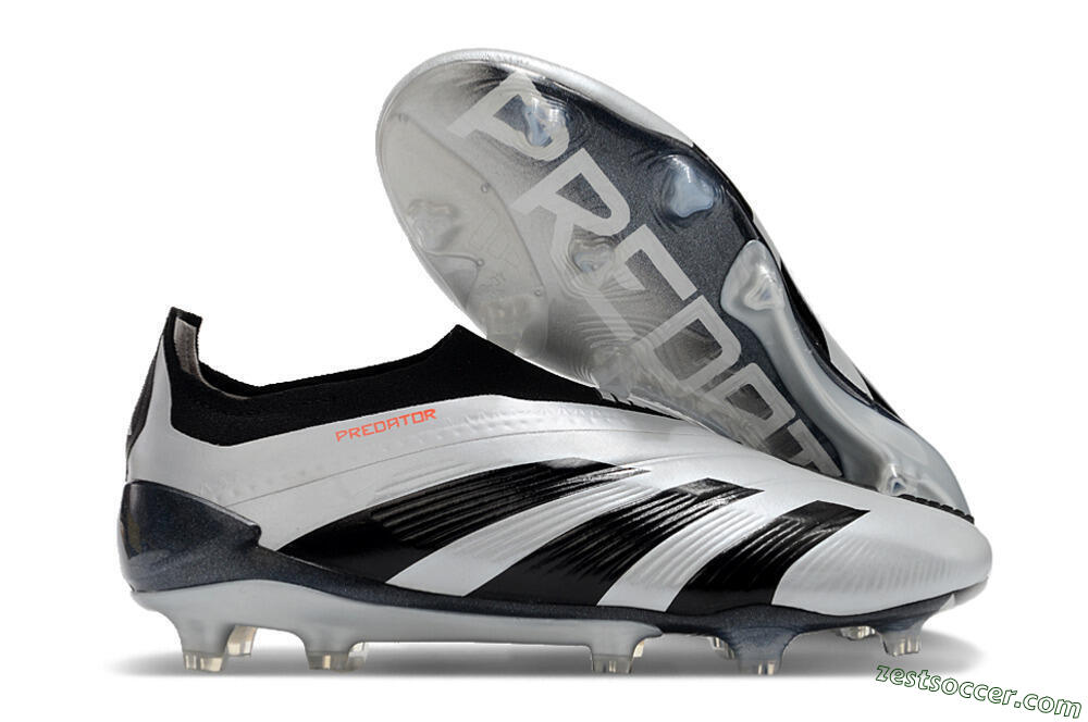 Adidas Predator Accuracy+ Laceless FG High-Tops Soccer Cleats - Silver/Black 0
