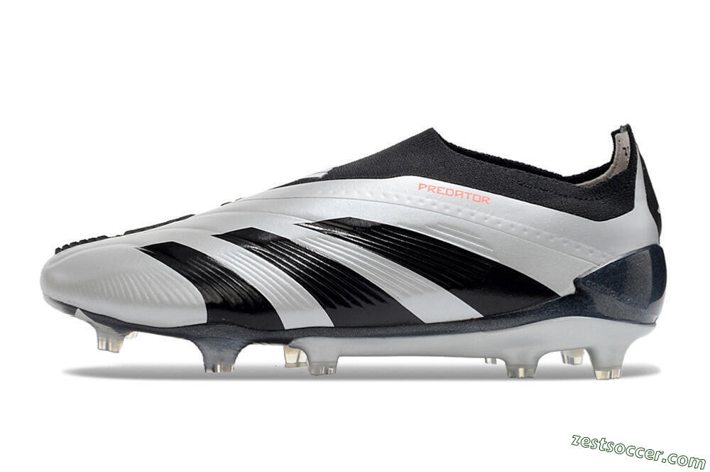 Adidas Predator Accuracy+ Laceless FG High-Tops Soccer Cleats - Silver/Black 2