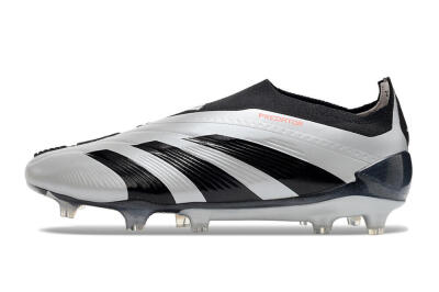 Adidas Predator Accuracy+ Laceless FG High-Tops Soccer Cleats - Silver/Black