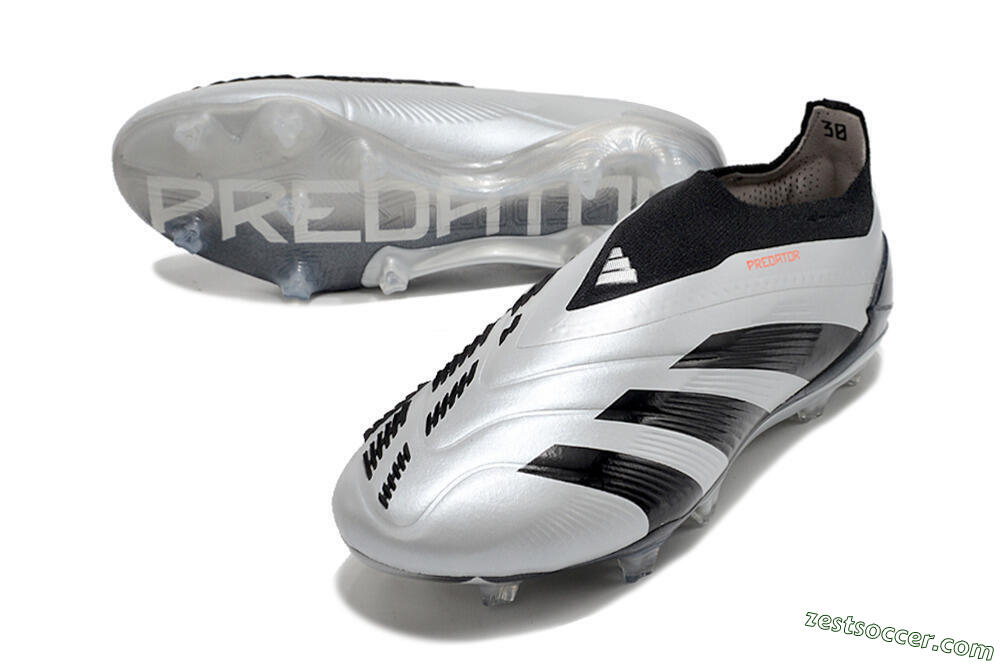 Adidas Predator Accuracy+ Laceless FG High-Tops Soccer Cleats - Silver/Black 3
