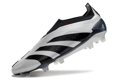 Adidas Predator Accuracy+ Laceless FG High-Tops Soccer Cleats - Silver/Black